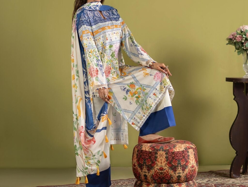 POPINN By GJ A-08 Luxury Summer Lawn 3 Piece Suit – Premium Digital Printed with Lawn Dupatta