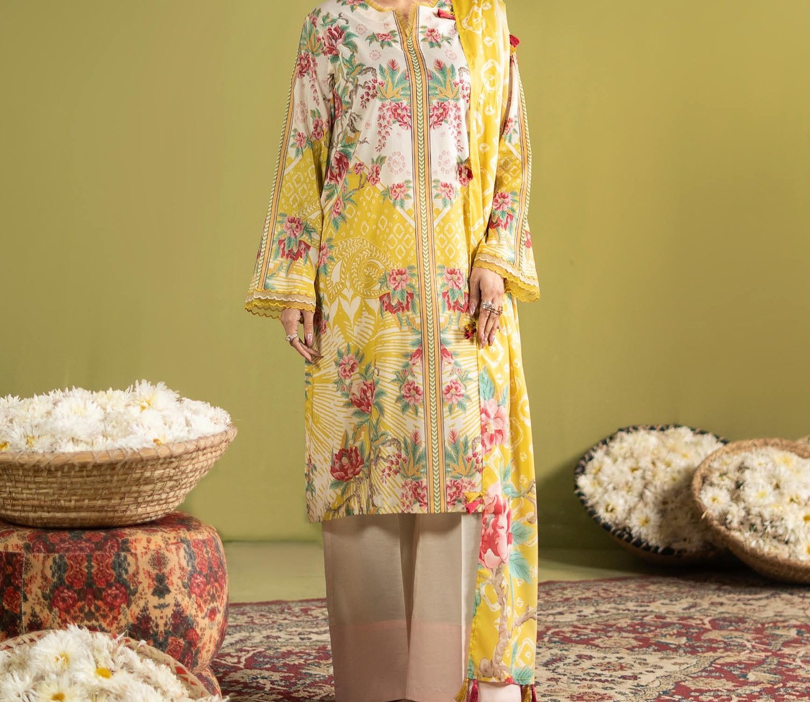 POPPIN By GJ 3 Piece Digital Printed Lawn Suit 2026 – Premium Pakistani Summer Collection (A-04)