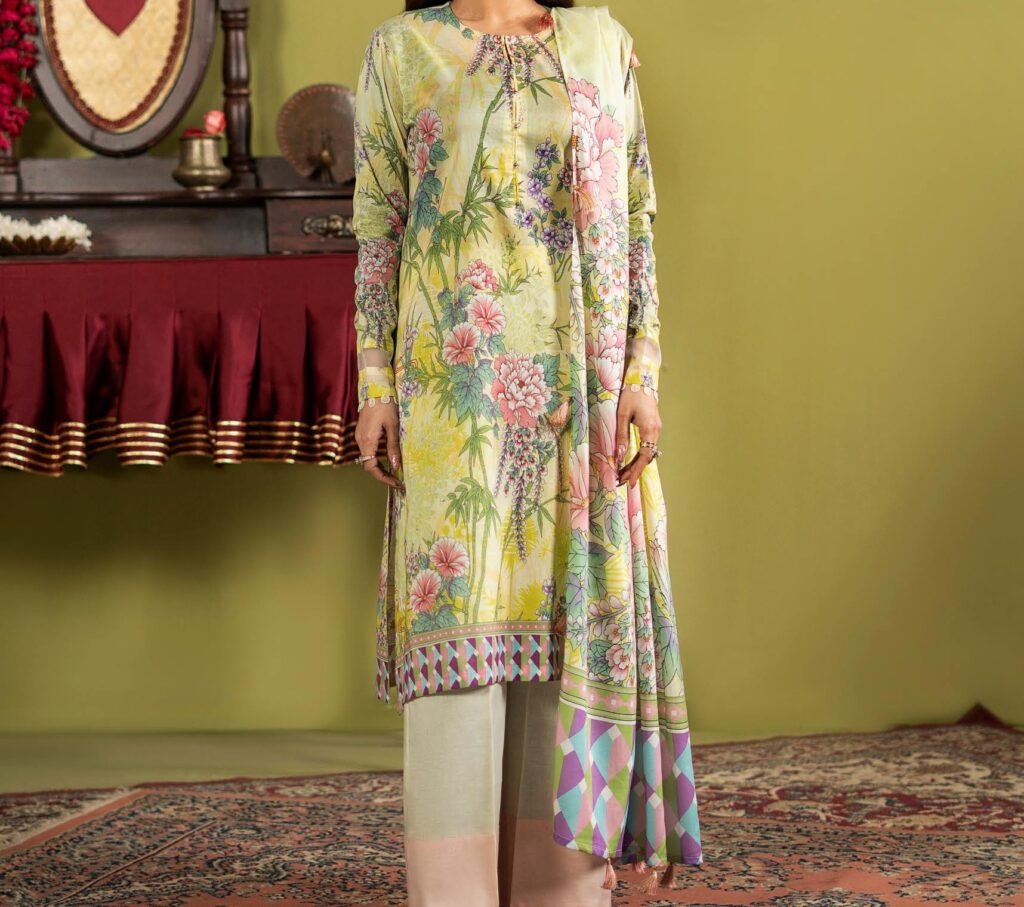 POPINN By GJ A-07 Luxury Summer Lawn 3 Piece Suit – Premium Digital Printed with Lawn Dupatta