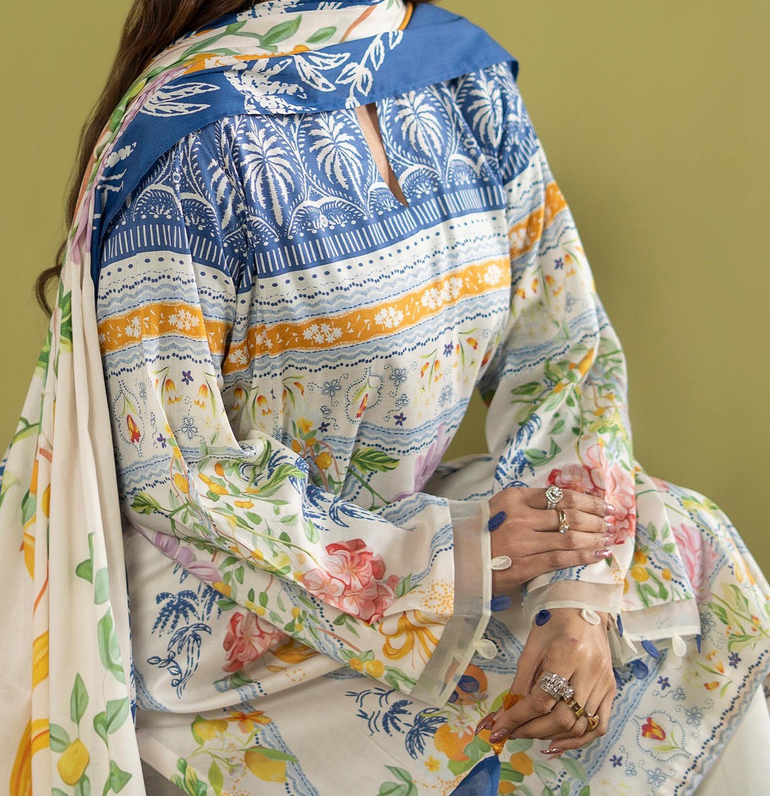POPINN By GJ A-08 Luxury Summer Lawn 3 Piece Suit – Premium Digital Printed with Lawn Dupatta - Image 4