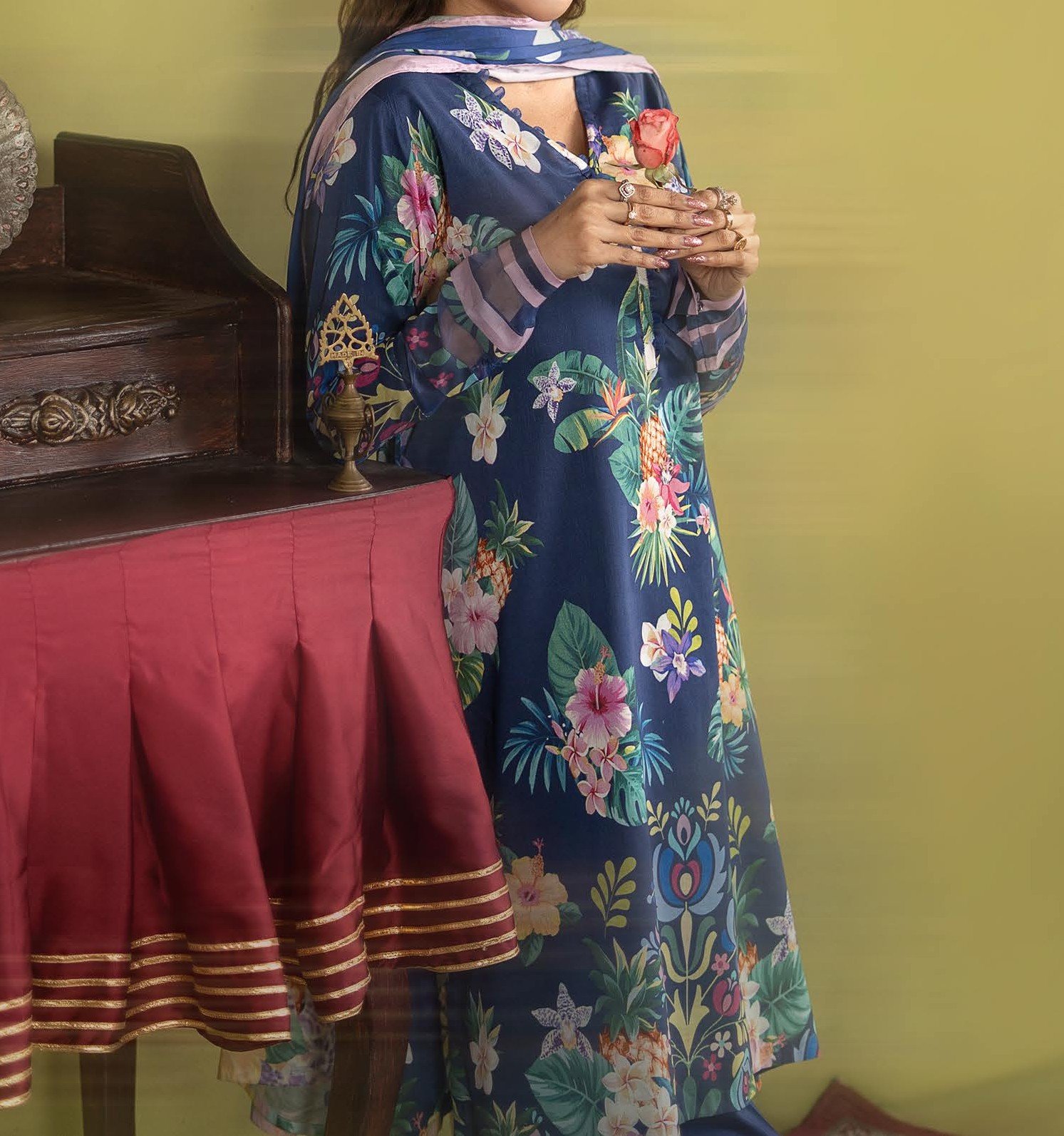 POPINN By GJ A-06 Premium Lawn 3PC Suit – Digital Print | Limited Stock - Image 2