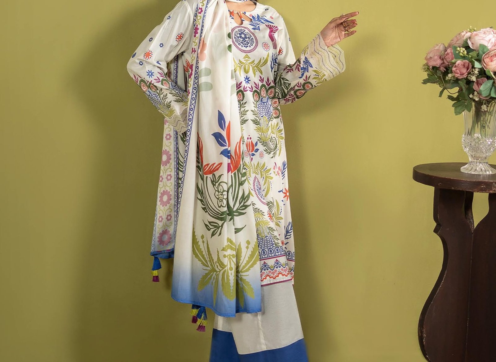 POPPIN By GJ – Summer Lawn Collection | A-05 (3 Piece Suit) - Image 2
