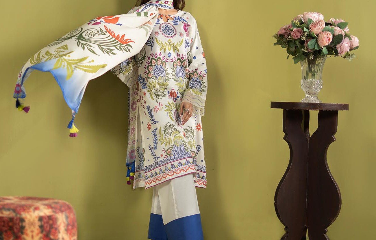 POPPIN By GJ – Summer Lawn Collection | A-05 (3 Piece Suit) - Image 3