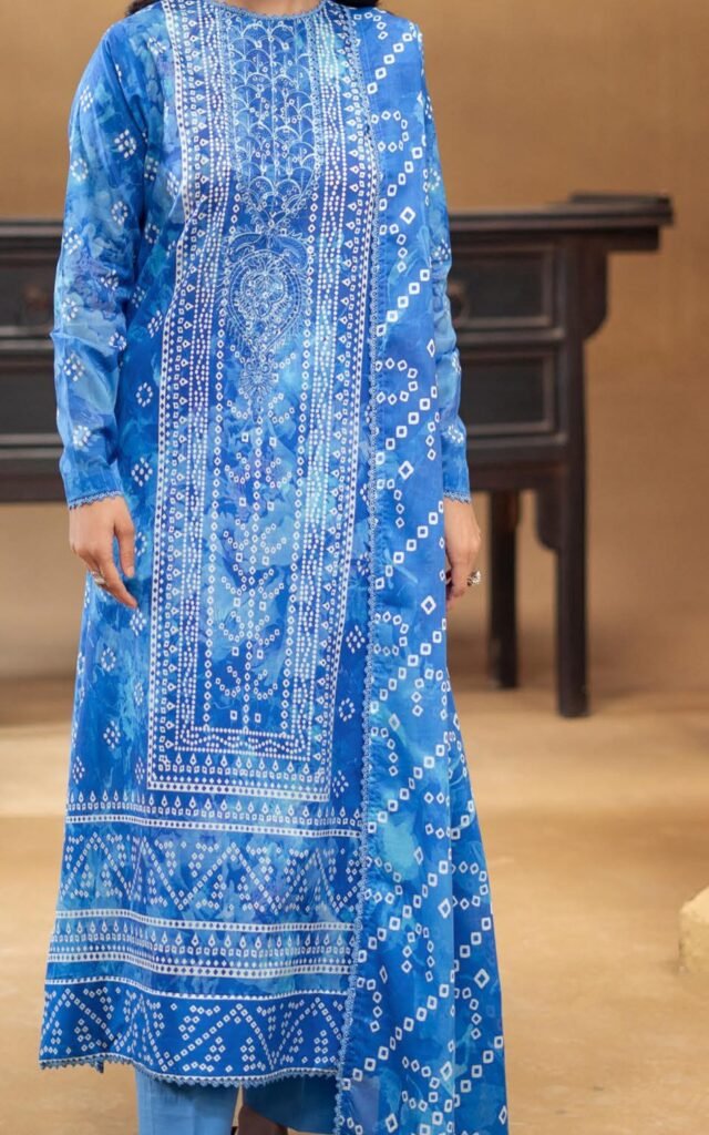 GULLBANO by Gull Jee 3 Piece Lawn Suit – Digital Chunri Print | Unstitched | Embroidered Neck