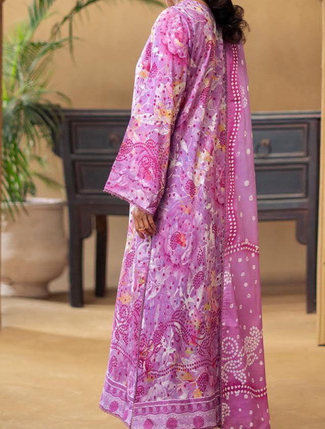 GULLBANO by Gull Jee 3 Piece Lawn Suit – Digital Chunri Print | Unstitched | Embroidered Neck - Image 2