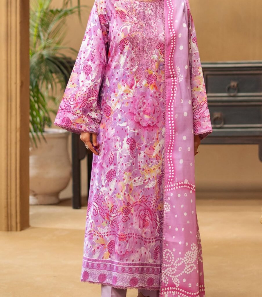 GULLBANO by Gull Jee 3 Piece Lawn Suit – Digital Chunri Print | Unstitched | Embroidered Neck