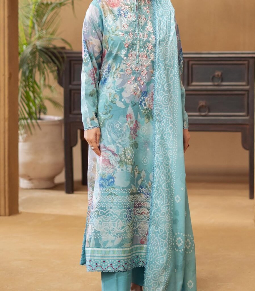 GULLBANO by Gull Jee 3 Piece Lawn Suit – Digital Chunri Print | Unstitched | Embroidered Neck