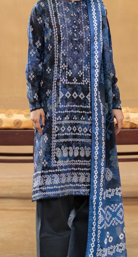 GULLBANO by Gull Jee 3 Piece Lawn Suit – Digital Chunri Print | Unstitched | Embroidered Neck