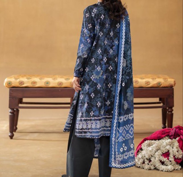 GULLBANO by Gull Jee 3 Piece Lawn Suit – Digital Chunri Print | Unstitched | Embroidered Neck - Image 3