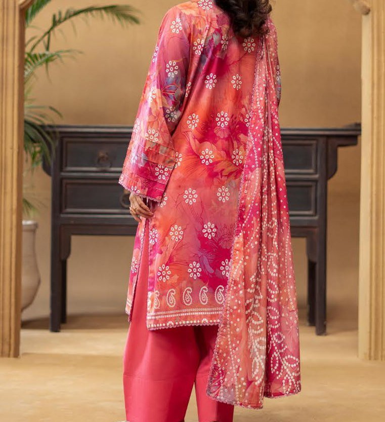 GULLBANO by Gull Jee 3 Piece Lawn Suit – Digital Chunri Print | Unstitched | Embroidered Neck - Image 3