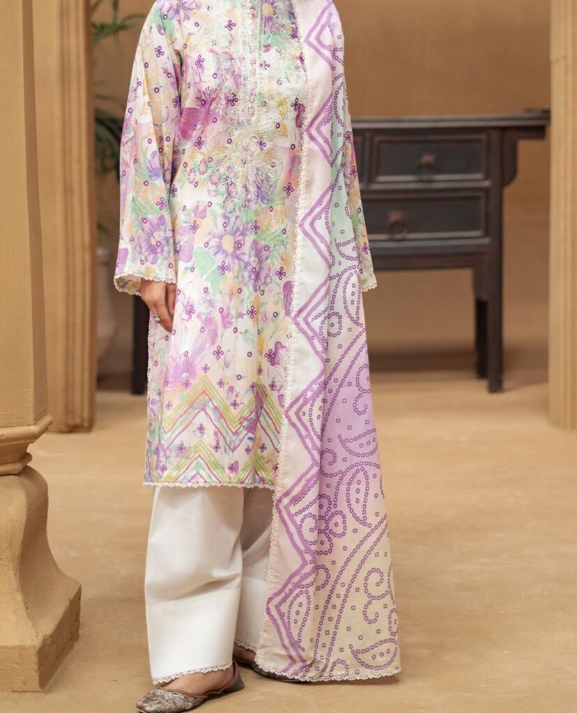 GULLBANO by Gull Jee 3 Piece Lawn Suit – Digital Chunri Print | Unstitched | Embroidered Neck
