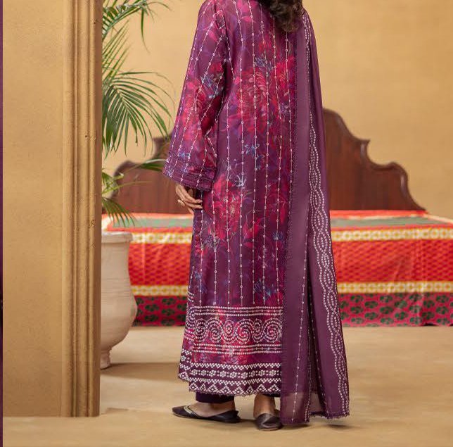 GULLBANO | 3 Piece Lawn Suit – Digital Chunri Print | Unstitched | Embroidered Neck - Image 2