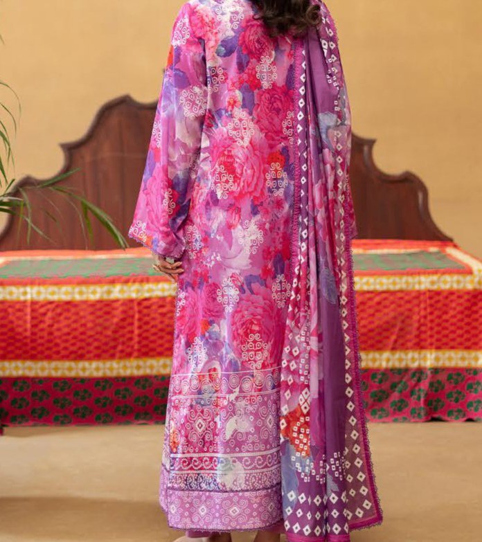 GULLBANO |3 Piece Digital Printed Lawn Suit – Unstitched | Embroidered Neck Summer Collection - Image 2