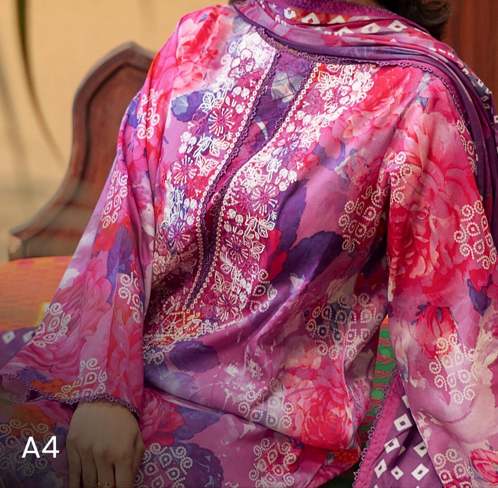GULLBANO |3 Piece Digital Printed Lawn Suit – Unstitched | Embroidered Neck Summer Collection - Image 3