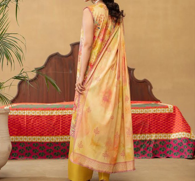 GULLBANO | 3 Piece Digital Printed Lawn Suit – Unstitched | Embroidered Neck Summer Collection - Image 2