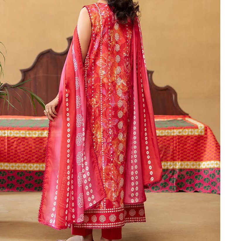 GULLBANO |3 Piece Digital Printed Lawn Suit – Unstitched | Embroidered Neck Summer Collection - Image 2