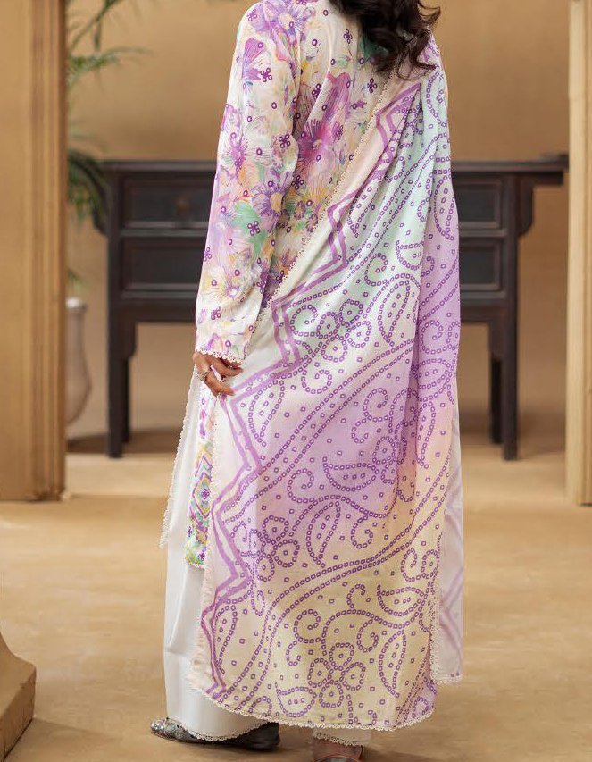 GULLBANO by Gull Jee 3 Piece Lawn Suit – Digital Chunri Print | Unstitched | Embroidered Neck - Image 3