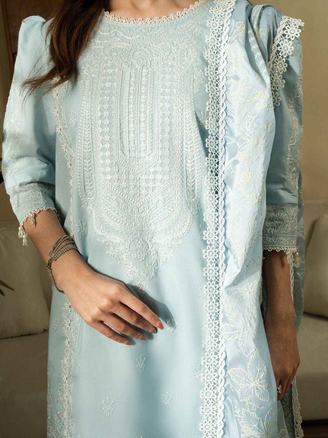 Faiza Faisal AYLA Embroidered Summer Lawn 3PC Unstitched Suit | Premium Collection 2025 - Image 5