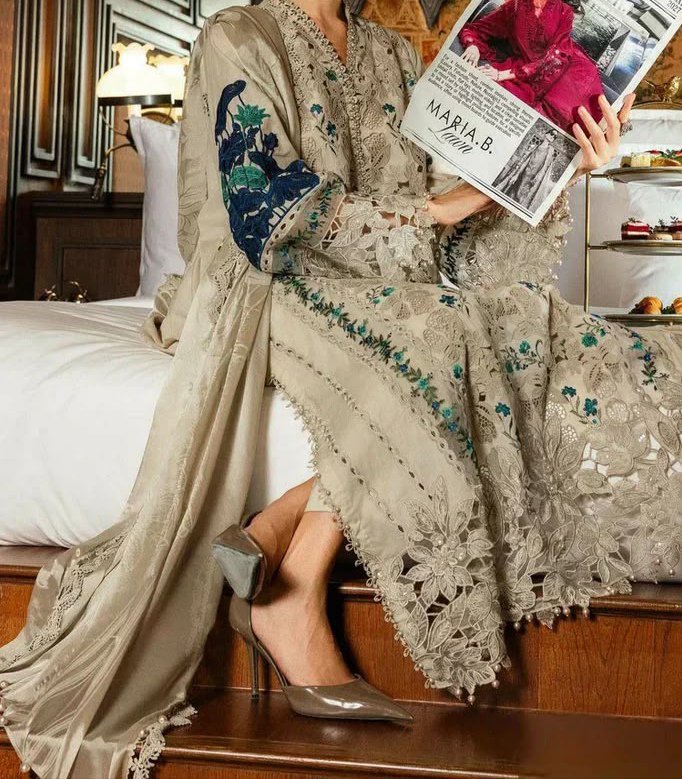 Maria B Summer Lawn Collection 2026 | Luxury Embroidered 3Pc Suit - Image 3